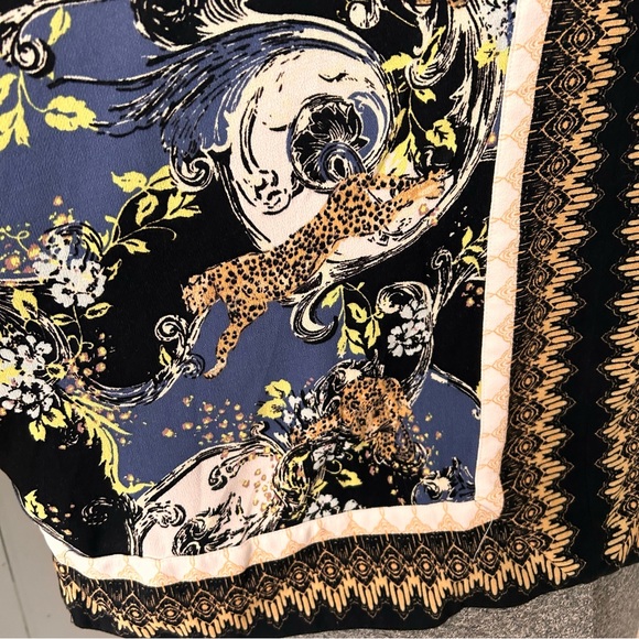 Free People Catch Me If You Can Bohemian Leopard Cat Novelty Print Top Blouse - Picture 10 of 16